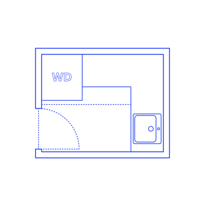 Free Download Vectors, Layouts Laundry Rooms L Shape Three Unit Laundry Room Line Tracing Svg Vector