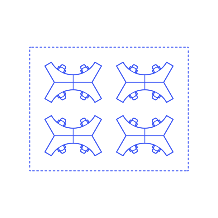 Free Download Vectors, Layouts Open Offices Clusters X Shape Outline Svg Vector