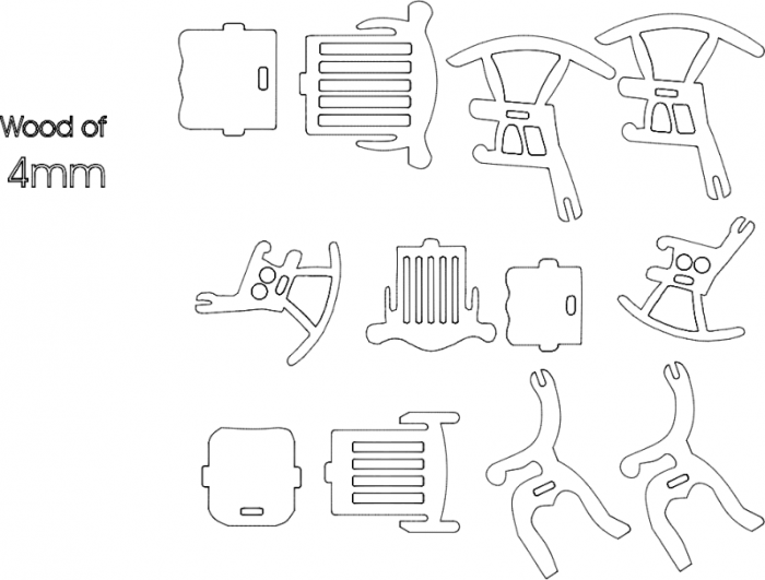 Free Download Vectors, 3 Chairs Laser Cut DXF File