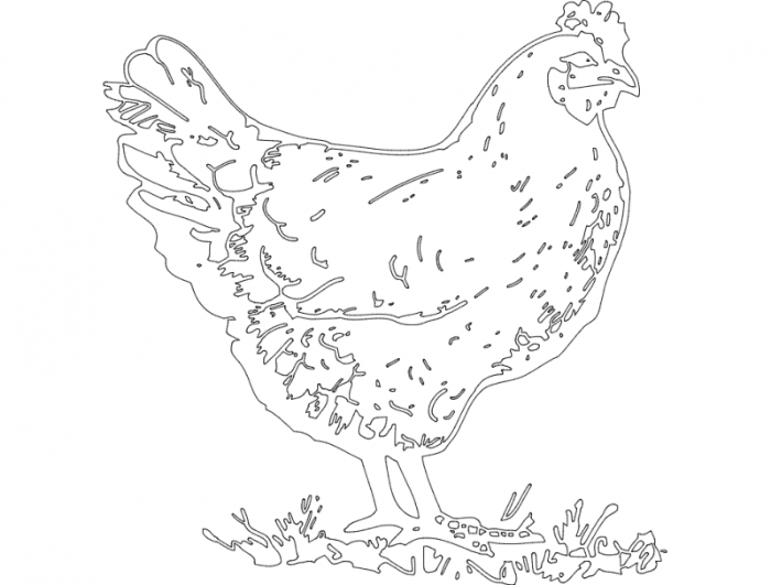 Free Download Vectors, Hen Laser Cut DXF File