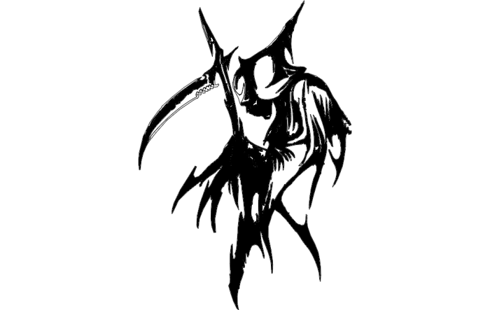 Free Download Vectors, Tribal-Grim-Reaper Laser Cut DXF File