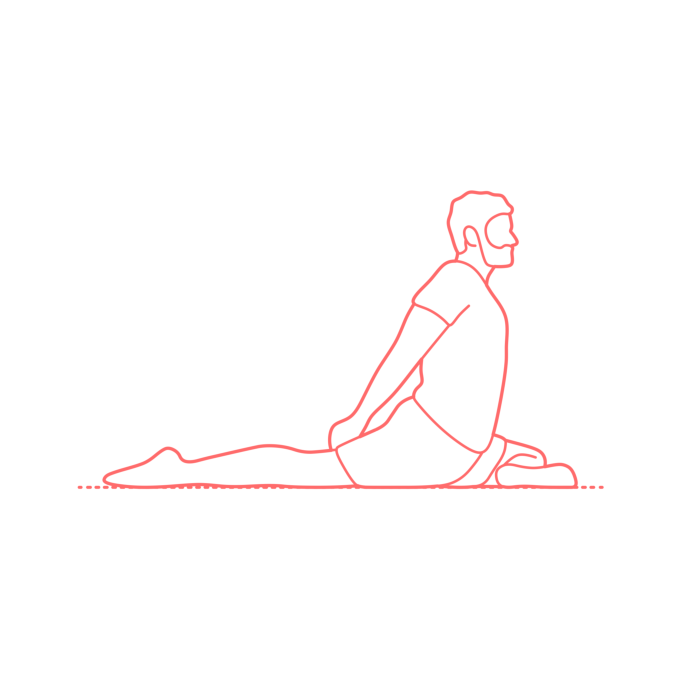 Free Download Vectors, Humans Yoga Poses Half Pigeon Pose Line Art Svg Vector
