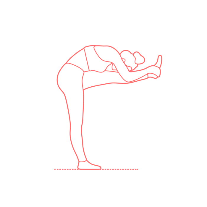 Free Download Vectors, Humans Yoga Poses Standing Head To Knee Pose Line Tracing Svg Vector