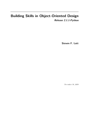 Building Skills in Object Oriented Design with Python Book