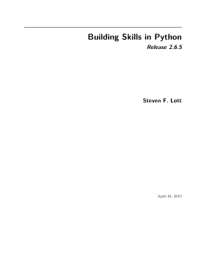 Building Skills in Python Release 2.6.5 Book