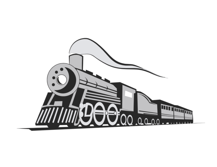 Free Download Vectors, Classic Locomotive Train Line Art Svg Vector