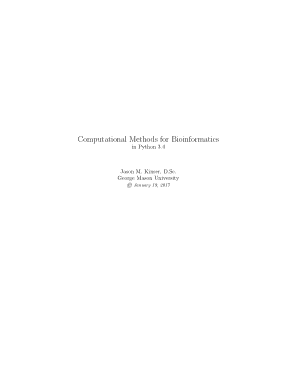 Computational Methods for Bioinformatics Python 3.4 Book