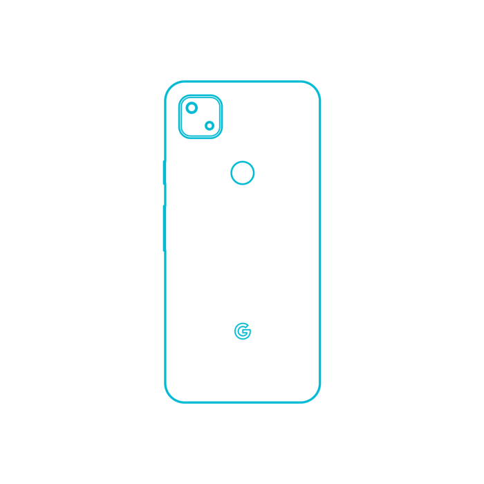 Free Download Vectors, Digital Google Pixel Products Google Pixel 4A Outline Drawing Svg Vector