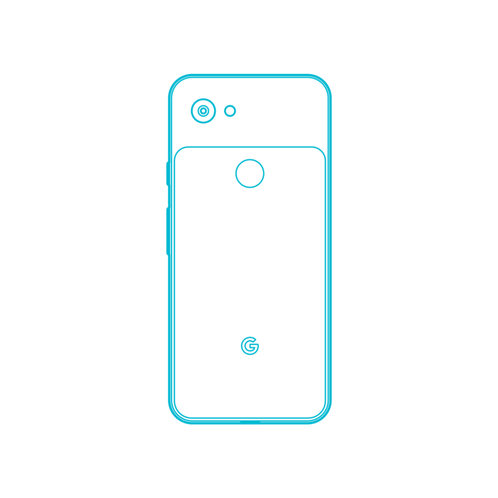 Free Download Vectors, Digital Google Products Google Pixel 3A Blueprint Style Svg Vector