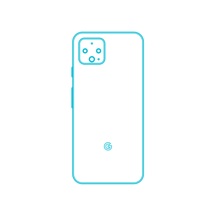 Free Download Vectors, Digital Google Products Google Pixel 4 Clean Outline Svg Vector