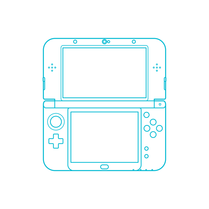 Free Download Vectors, Digital Handheld Game Consoles New Nintendo 3Ds Xl Cad Style Svg Vector