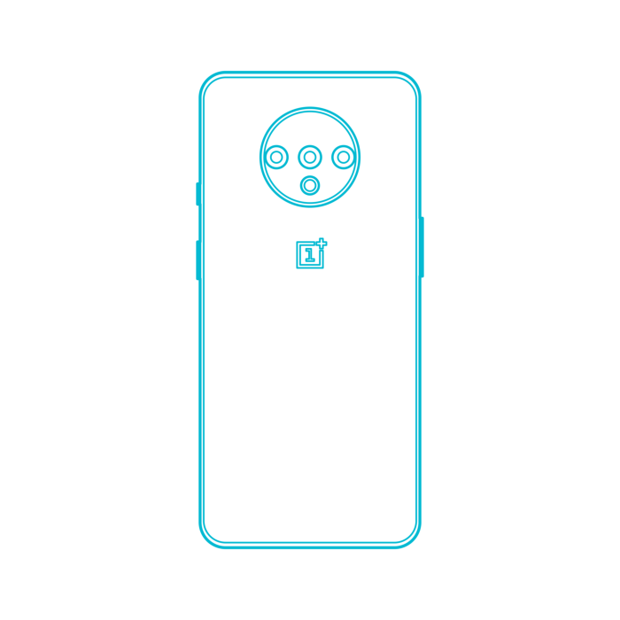 Free Download Vectors, Digital Oneplus Phones Oneplus 7T Technical Drawing Svg Vector