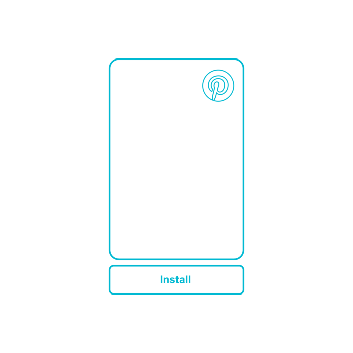 Free Download Vectors, Digital Pinterest Promoted Pin App Monoline Svg Vector