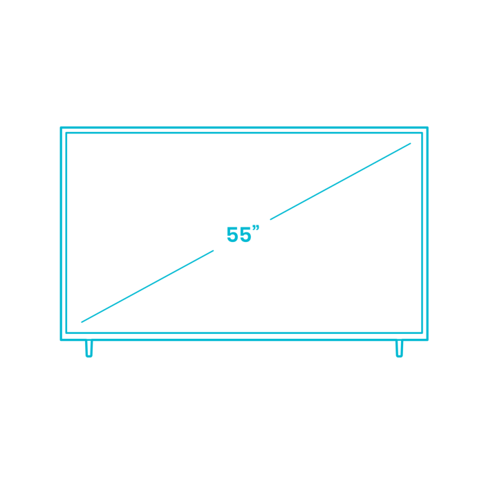 Free Vector, Digital Televisions Tvs Tcl 4 Series Roku Smart Tv 55 Inch Blueprint Style Svg Vector