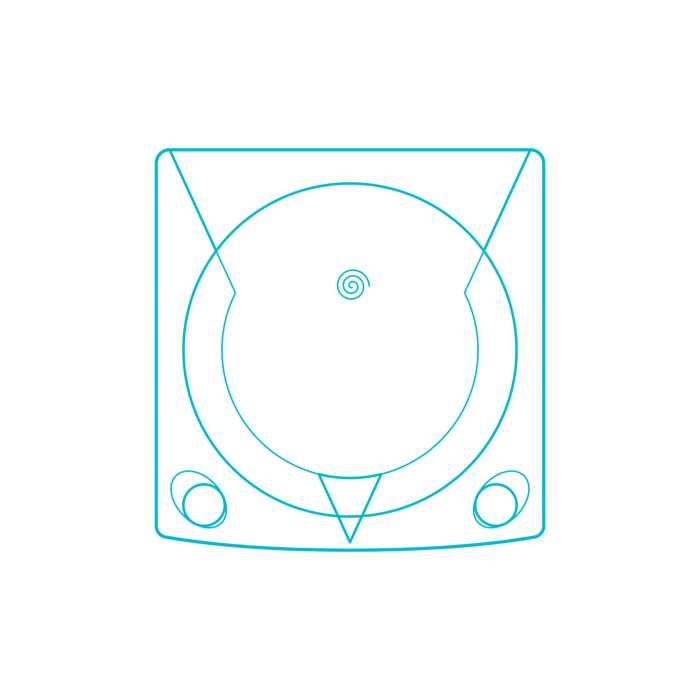 Free Download Vectors, Digital Video Game Consoles Dreamcast Cad Style Svg Vector