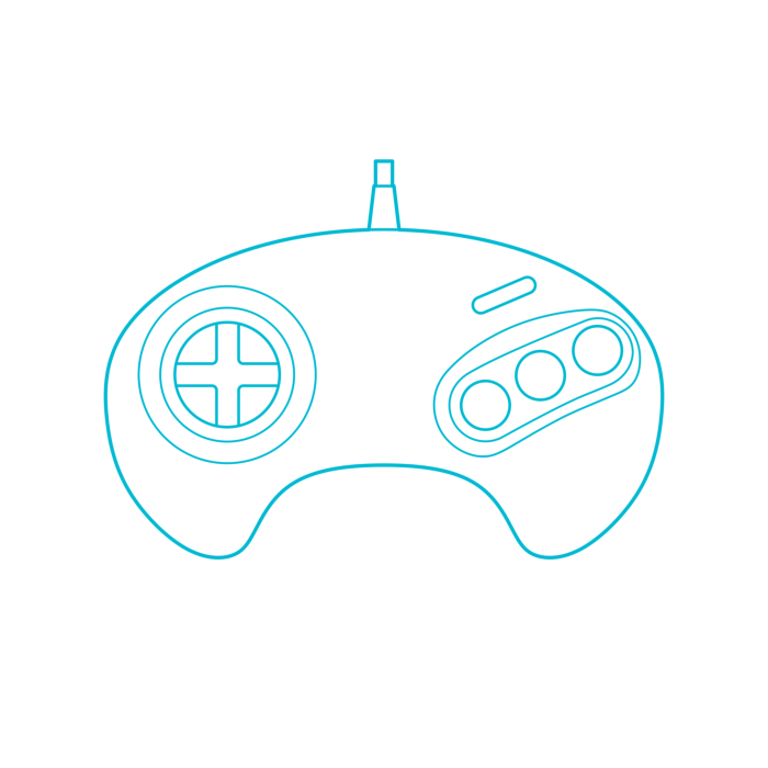 Free Download Vectors, Digital Video Game Controllers Sega Genesis Controller 3 Button Silhouette Svg Vector