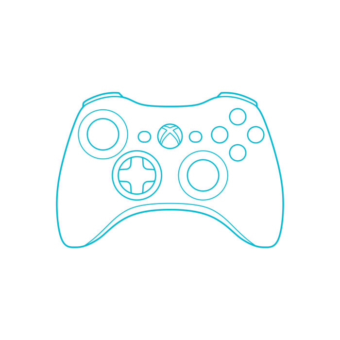Free Download Vectors, Digital Video Game Controllers Xbox 360 Controller Editable Svg Line Art