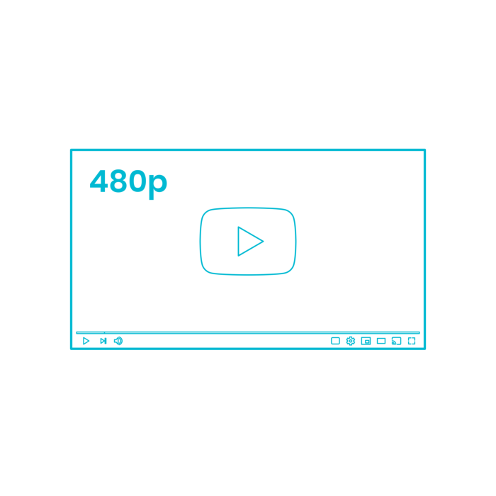 Free Download Vectors, Digital Youtube Video 480P Simple Line Art Svg Vector