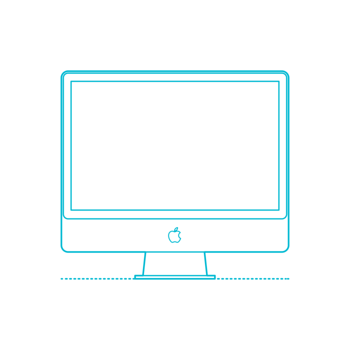 Free Download Vectors, Guide Digital Apple Imac Aluminum 24 Inch 2007 Sticker Outline Svg File