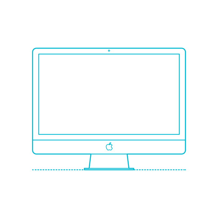 Free Download Vectors, Guide Digital Apple Imac Aluminum Unibody 27 Inch 2009 Silhouette Svg Vector