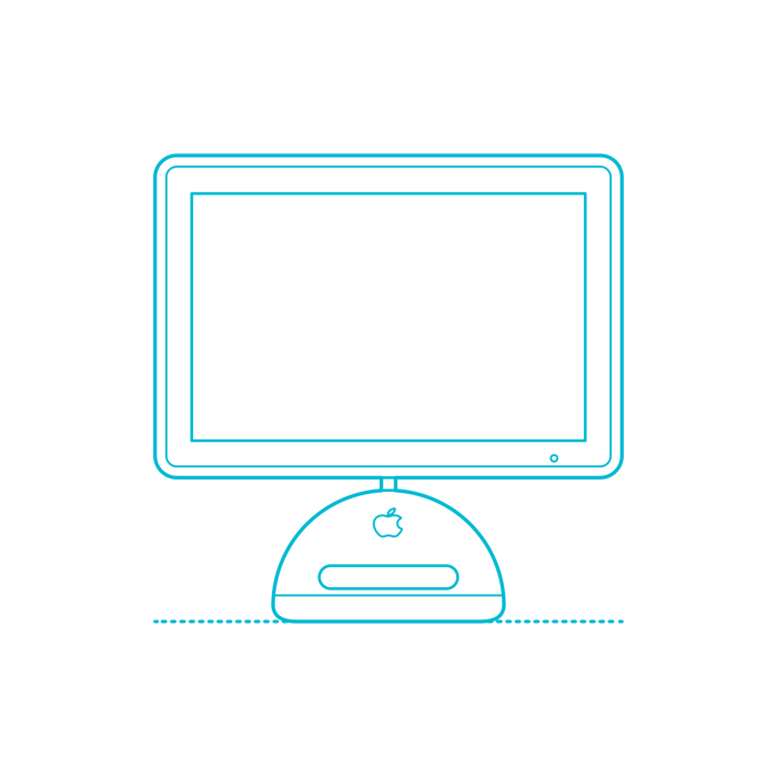 Free Download Vectors, Guide Digital Apple Imac G4 20 Inch 2002 Ink Drawing Svg Vector