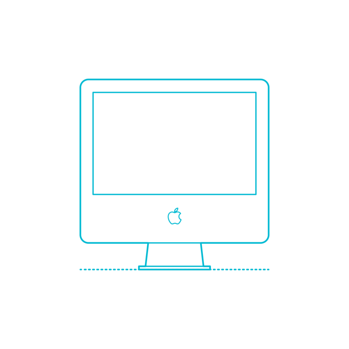 Free Download Vectors, Guide Digital Apple Imac G5 17 Inch 2004 Line Art Illustration Svg