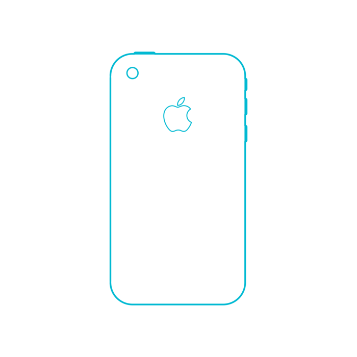 Free Download Vectors, Digital Apple Iphones Apple Iphone 3Gs 3Rd Gen Sticker Outline Svg File