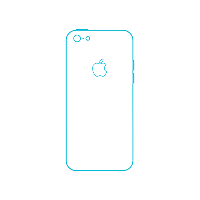 Free Download Vectors, Digital Apple Iphones Apple Iphone 5C 6Th Gen Clean Outline Svg Vector
