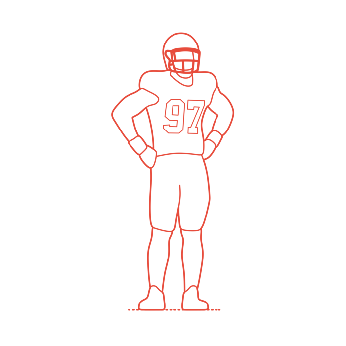 Free Download Vectors, Sports American Football Nick Bosa Sticker Outline Svg File