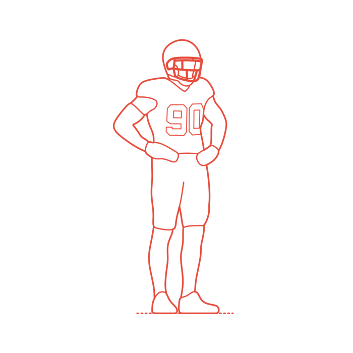 Free Download Vectors, Sports American Football Tj Watt Sticker Outline Svg File