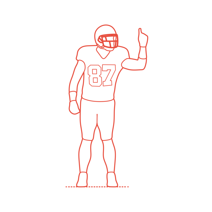 Free Download Vectors, Sports American Football Travis Kelce Cad Style Svg Vector