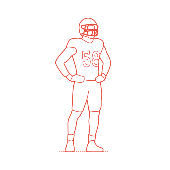 Free Download Vectors, Sports American Football Von Miller Flat Line Svg Vector