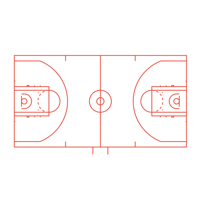 Free Download Vectors, Sports Basketball Court Clean Outline Svg Vector