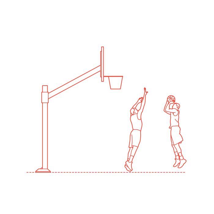 Free Download Vectors, Sports Basketball Hoop Dimensions Sticker Outline Svg File