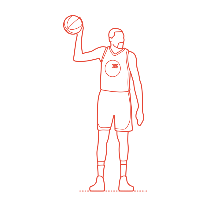 Free Download Vectors, Sports Basketball Kevin Durant Blueprint Style Svg Vector