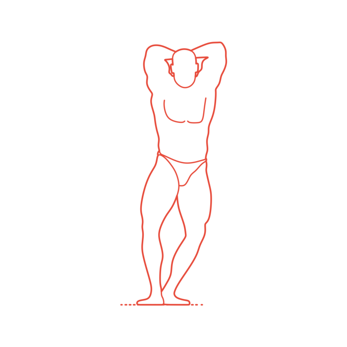 Free Download Vectors, Sports Bodybuilding Abdominal Thigh Pose Simple Line Art Svg Vector