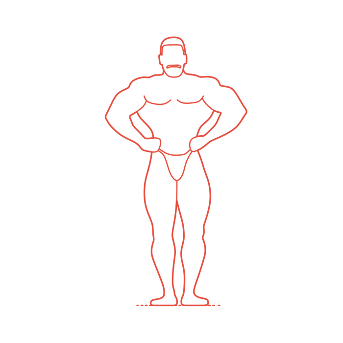 Free Download Vectors, Sports Bodybuilding Flex Wheeler Monoline Svg Vector