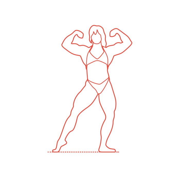 Free Download Vectors, Sports Bodybuilding Front Double Biceps Pose Blueprint Style Svg Vector