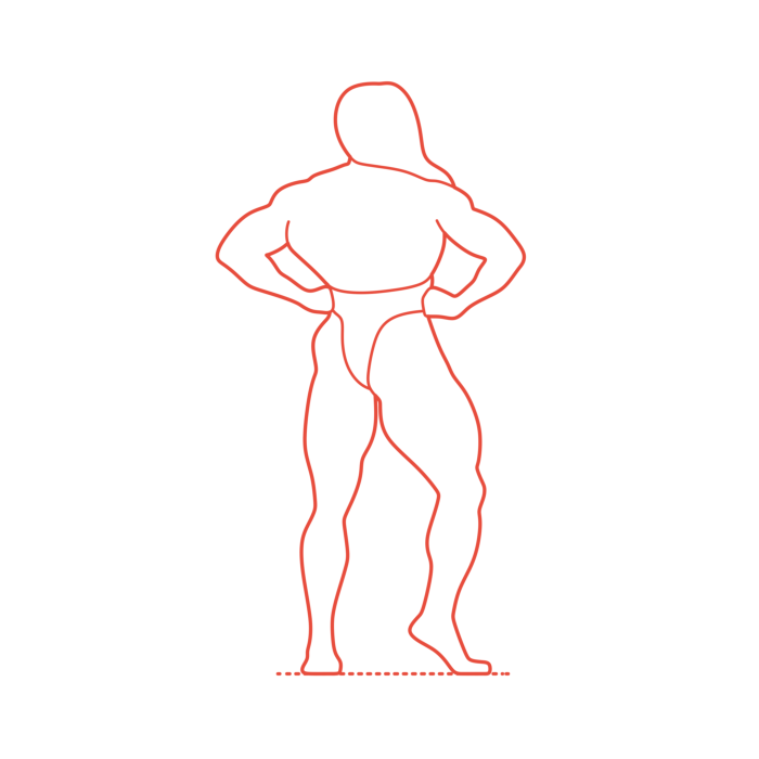 Free Download Vectors, Sports Bodybuilding Rear Lat Spread Pose Flat Line Svg Vector