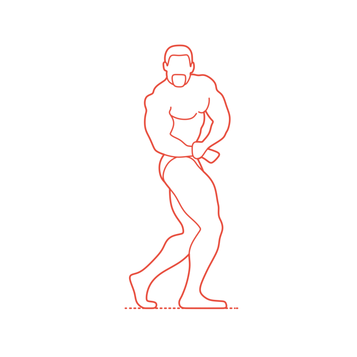 Free Download Vectors, Sports Bodybuilding Side Chest Pose Sketch Svg Vector