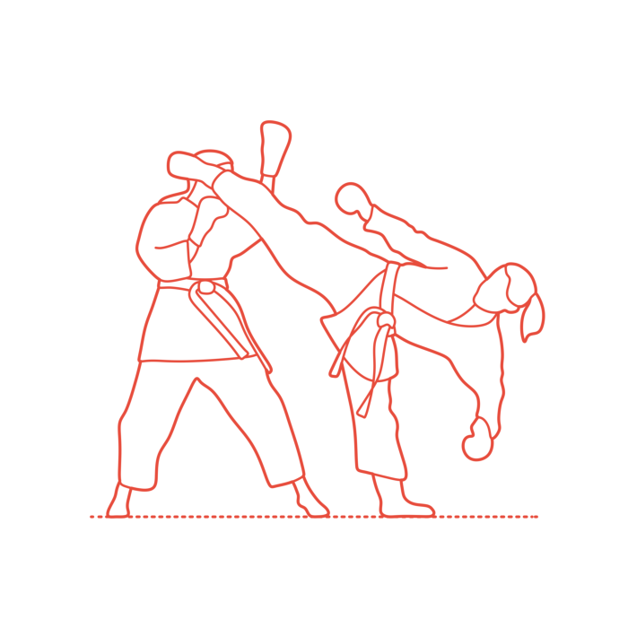 Free Download Vectors, Sports Combat Sports Karate Flat Line Svg Vector