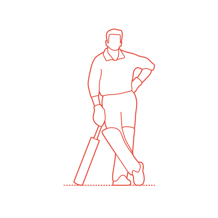 Free Download Vectors, Sports Cricket Rahul Dravid Clean Outline Svg Vector