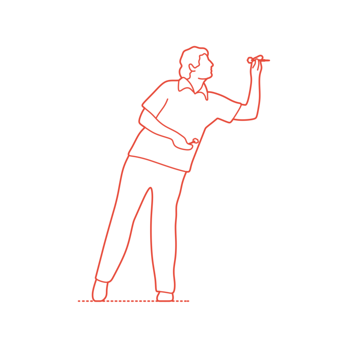 Free Download Vectors, Sports Darts Eric Bristow Blueprint Style Svg Vector