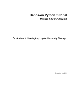 Hands on Python Tutorial Book