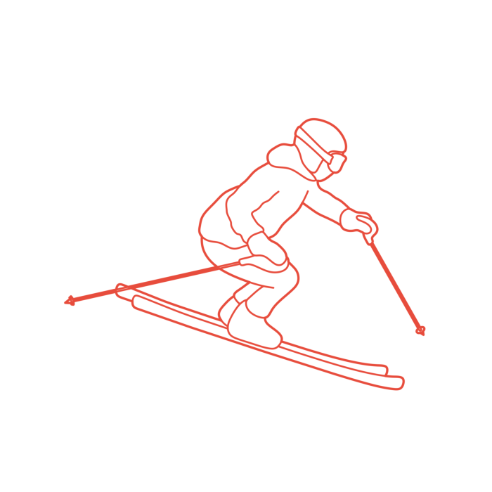 Free Download Vectors, Sports Skiing Flat Line Svg Vector