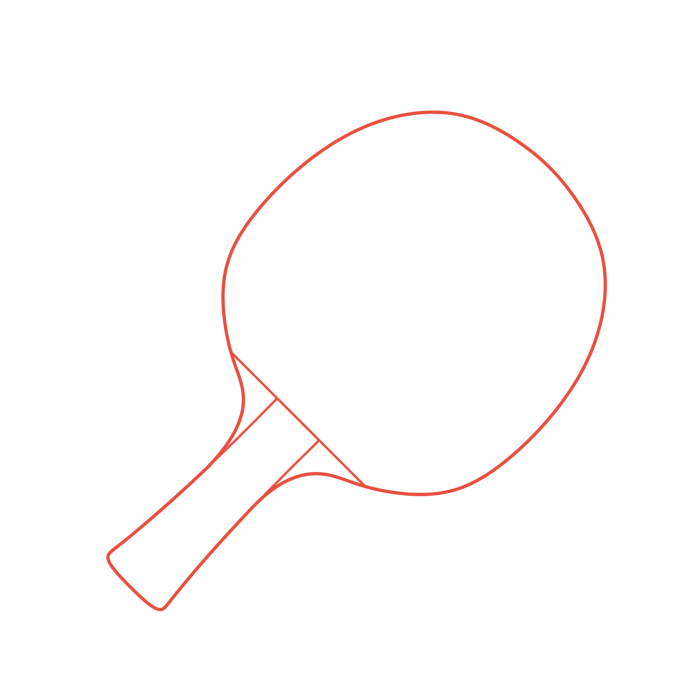 Free Download Vectors, Sports Table Tennis Paddle Racket Clean Outline Svg Vector
