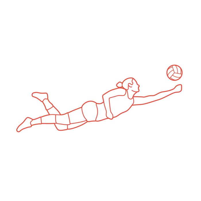 Free Download Vectors, Sports Volleyball Volleyball Dive Technical Drawing Svg Vector