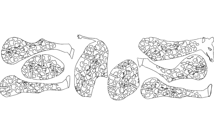Free Download Vectors, Giraffe With Pattern Laser Cut DXF File