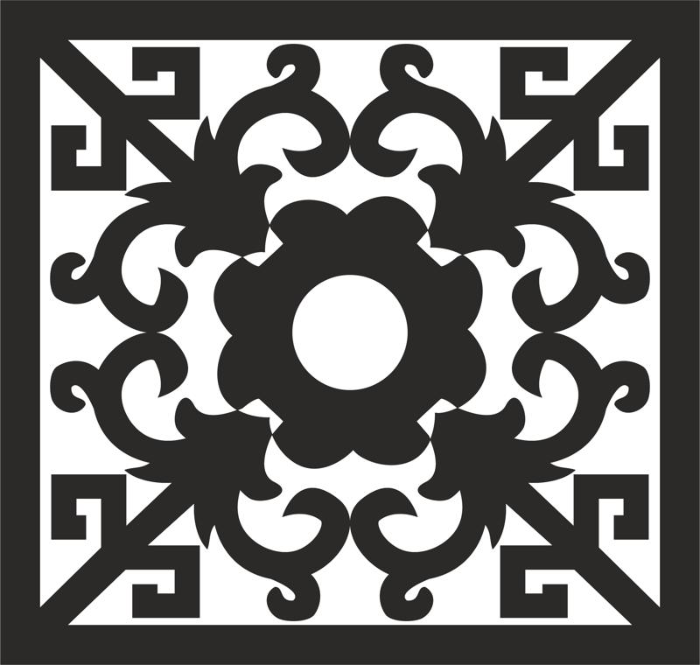 Free Download Vectors, Ornamental Pattern Laser Cut DXF File