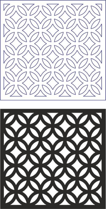 Free Download Vectors, Vector Geometric Seamless Pattern Modern Laser Cut DXF File